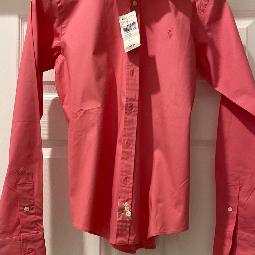 Ralph Lauren Pink Casual Button Down Shirt with Classic Collar - Picture 2 of 7